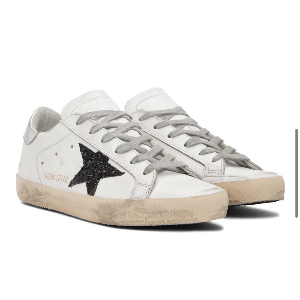 Gold Goose White Glitter SuperStar Sneaker